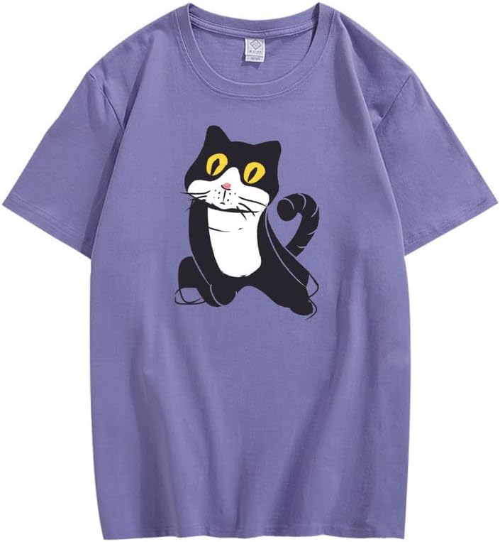 CORIRESHA Camiseta de gato lindo casual cuello redondo manga corta verano básico algodón tops