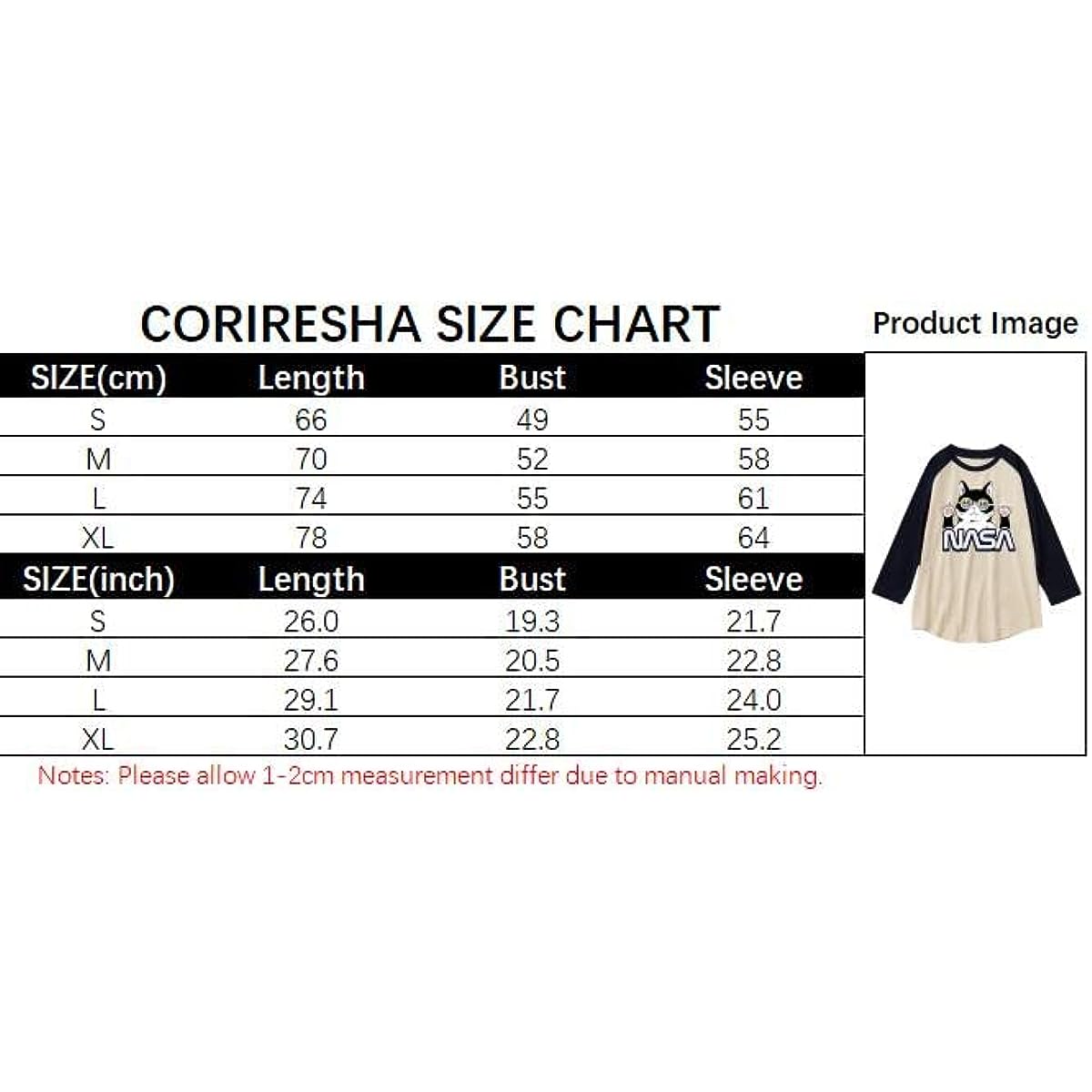 CORIRESHA Cat Lover Cute Top Raglan Sleeves Casual Color Block Unisex NASA T-Shirt