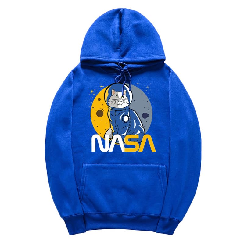 CORIRESHA Teen's Astronaut NASA Hoodie Casual Long Sleeve Drawstring Cat Sweatshirt
