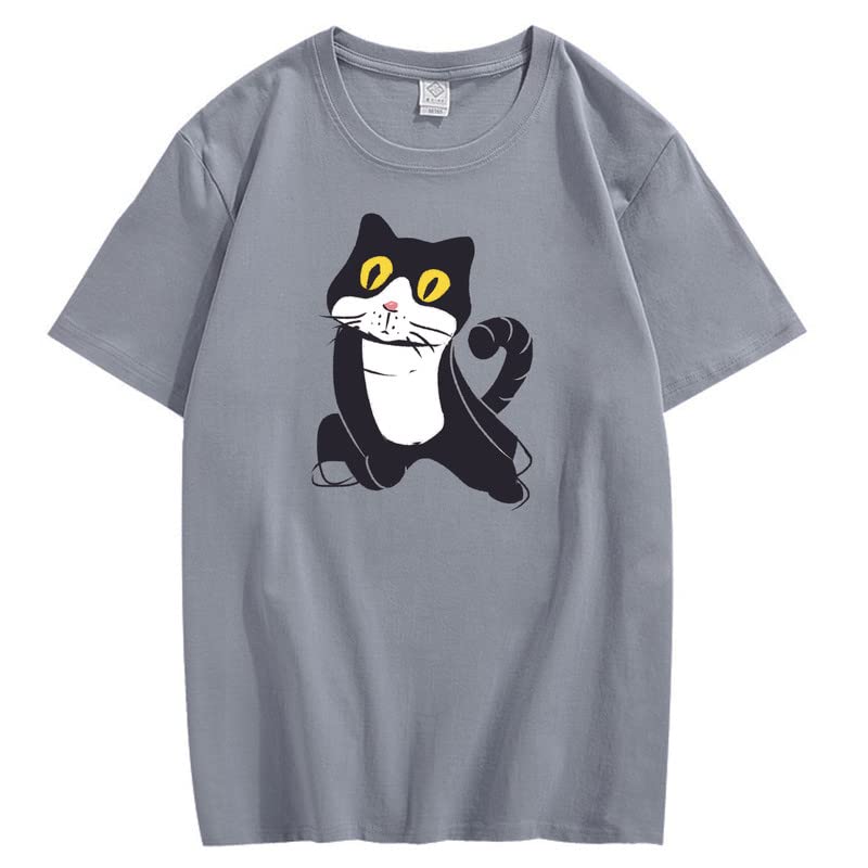 CORIRESHA Camiseta de gato lindo casual cuello redondo manga corta verano básico algodón tops