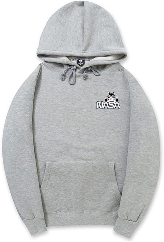 CORIRESHA Sudadera con capucha de la NASA para adolescentes, informal, de manga larga, con cordón, acogedora, para amantes de los gatos, linda sudadera