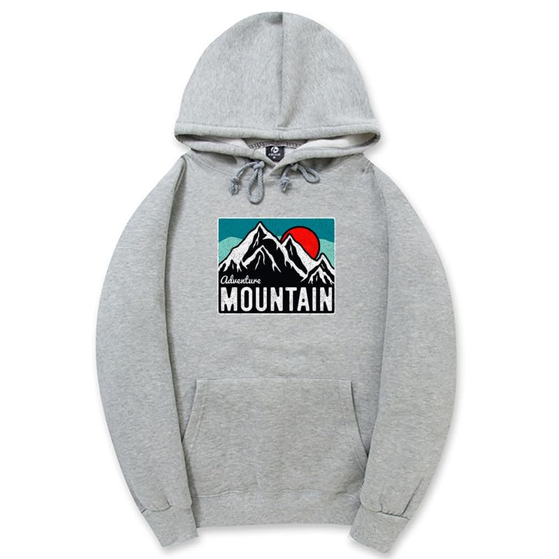 CORIRESHA Women's Vintage Mountain Graphic Hoodie Casual Long Sleeve Drawstring Basic Sun Sweatshirt