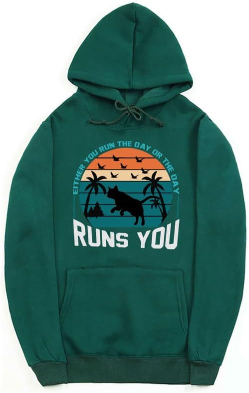 CORIRESHA - Sudadera con capucha para mujer, estilo vintage, de gato, gaviota, de manga larga, con cordón, informal, de algodón