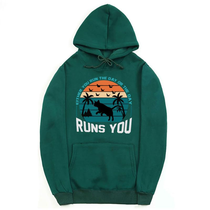 CORIRESHA - Sudadera con capucha para mujer, estilo vintage, de gato, gaviota, de manga larga, con cordón, informal, de algodón