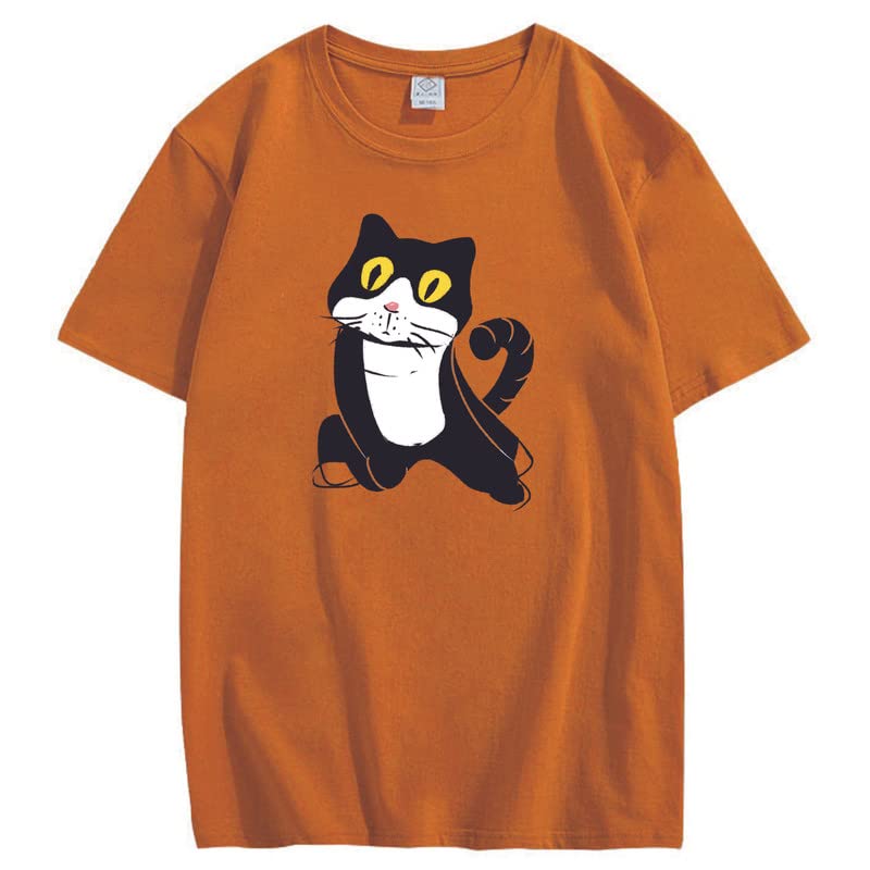 CORIRESHA Camiseta de gato lindo casual cuello redondo manga corta verano básico algodón tops