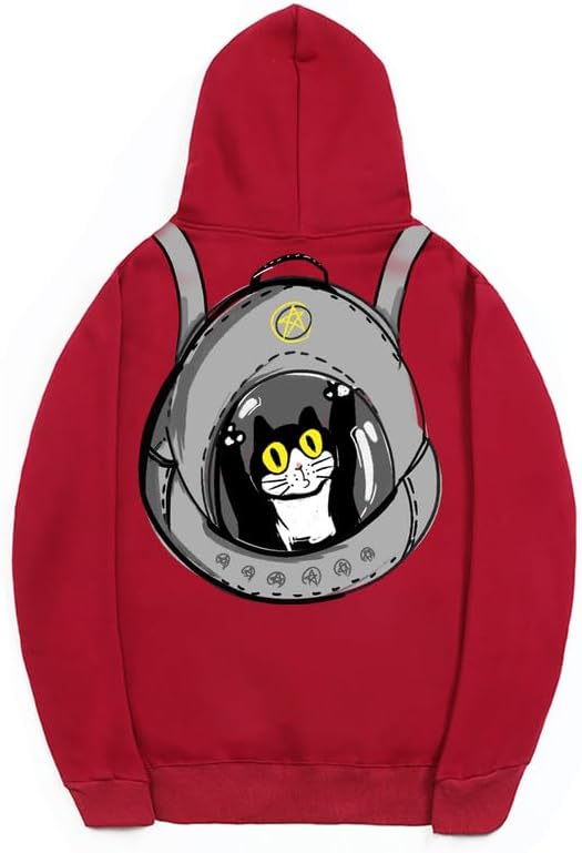 CORIRESHA Adolescentes Amantes de los Gatos Sudadera con capucha Casual Manga Larga Cordón Algodón Lindo Sudadera