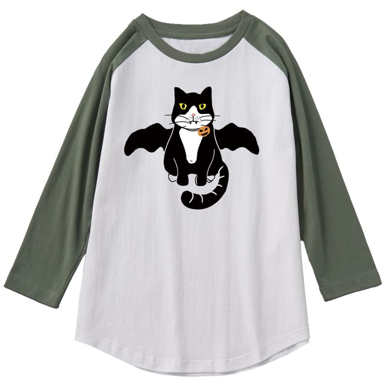 CORIRESHA Youth Cute Cat T-Shirt 3/4 Raglan Sleeves Funny Halloween Costume