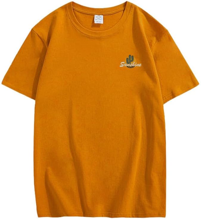 CORIRESHA Vintage Cactus Sunshine Graphic Crewneck Short Sleeves Casual Teen T-Shirts