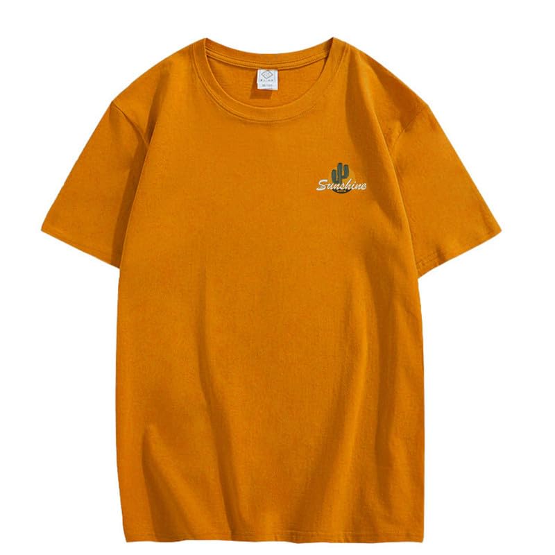 CORIRESHA Vintage Cactus Sunshine Graphic Crewneck Short Sleeves Casual Teen T-Shirts