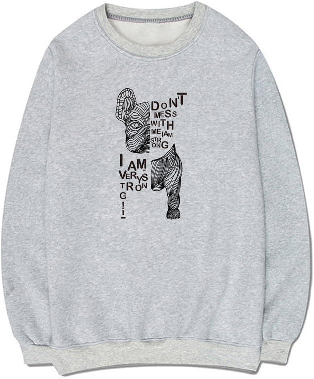 CORIRESHA Unisex Funny Dog Sweatshirt Crewneck Long Sleeve Casual Letter Pullover