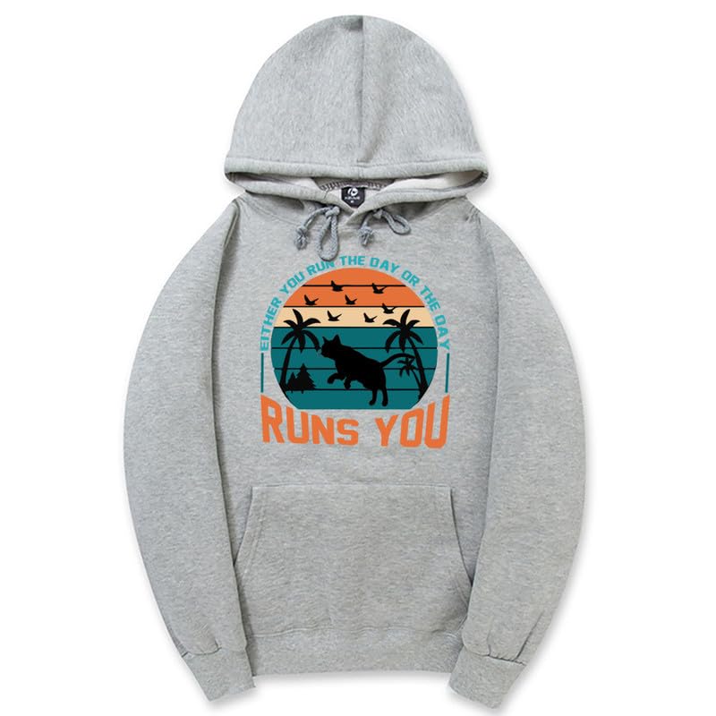 CORIRESHA - Sudadera con capucha para mujer, estilo vintage, de gato, gaviota, de manga larga, con cordón, informal, de algodón
