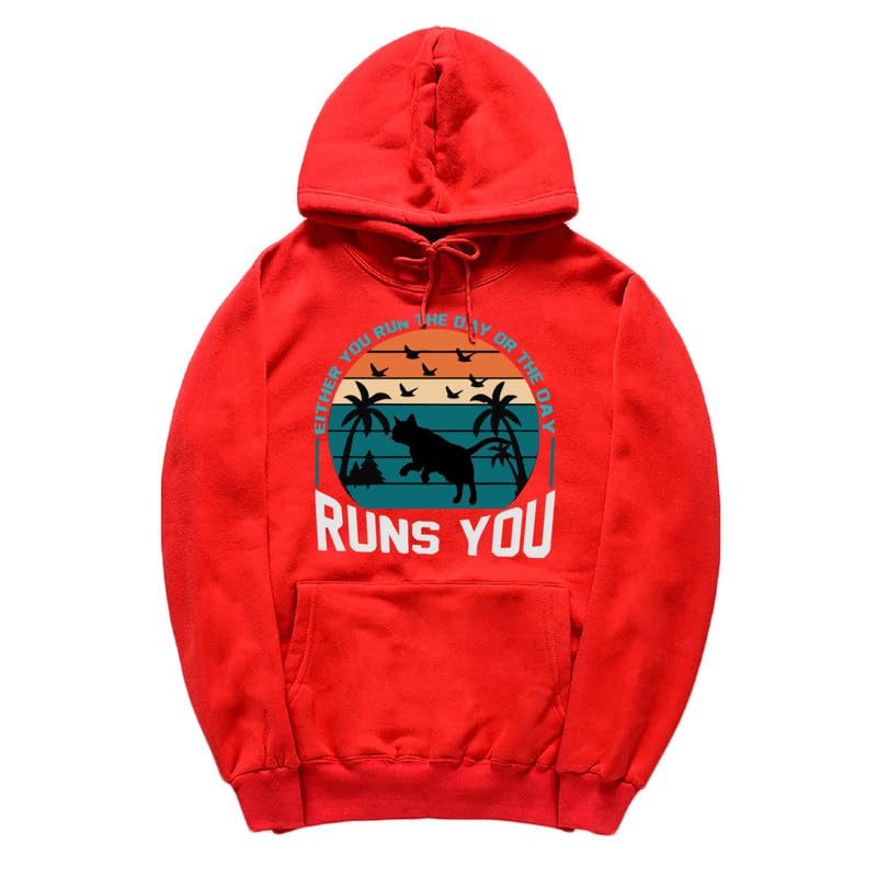 CORIRESHA - Sudadera con capucha para mujer, estilo vintage, de gato, gaviota, de manga larga, con cordón, informal, de algodón