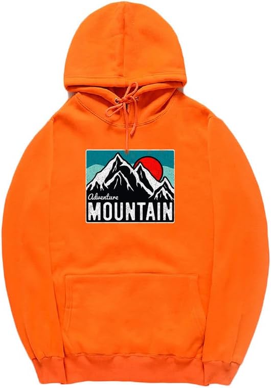 CORIRESHA Women's Vintage Mountain Graphic Hoodie Casual Long Sleeve Drawstring Basic Sun Sweatshirt