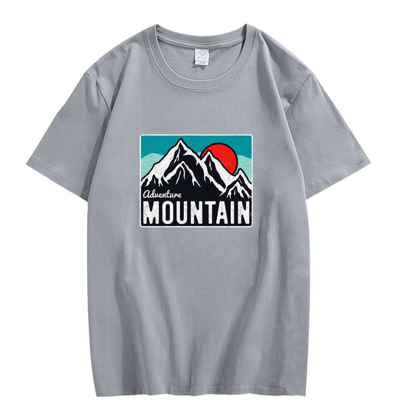 CORIRESHA Women's Vintage Mountain Graphic Crewneck Short Sleeve Loose Basic Sun T-Shirt