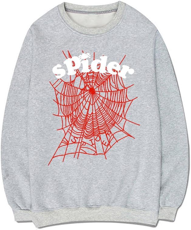CORIRESHA Sudadera de tela de araña con cuello redondo y manga larga para mujer