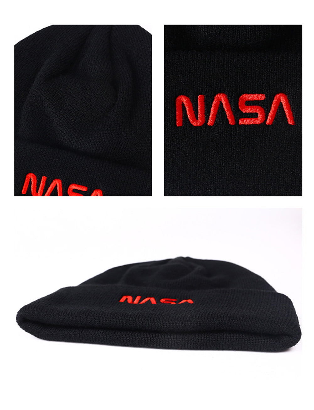 CORIRESHA NASA Embroidered Knit Beanie