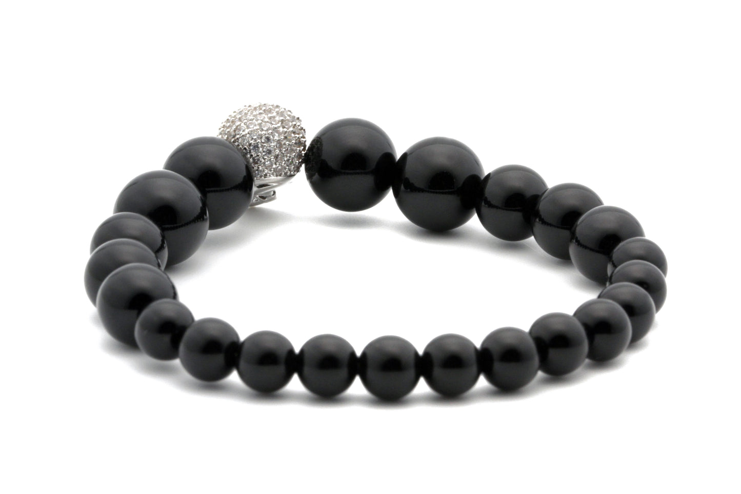 Pulsera con cuentas de calavera de piedra natural de 6-8 mm que cambian gradualmente de tamaño