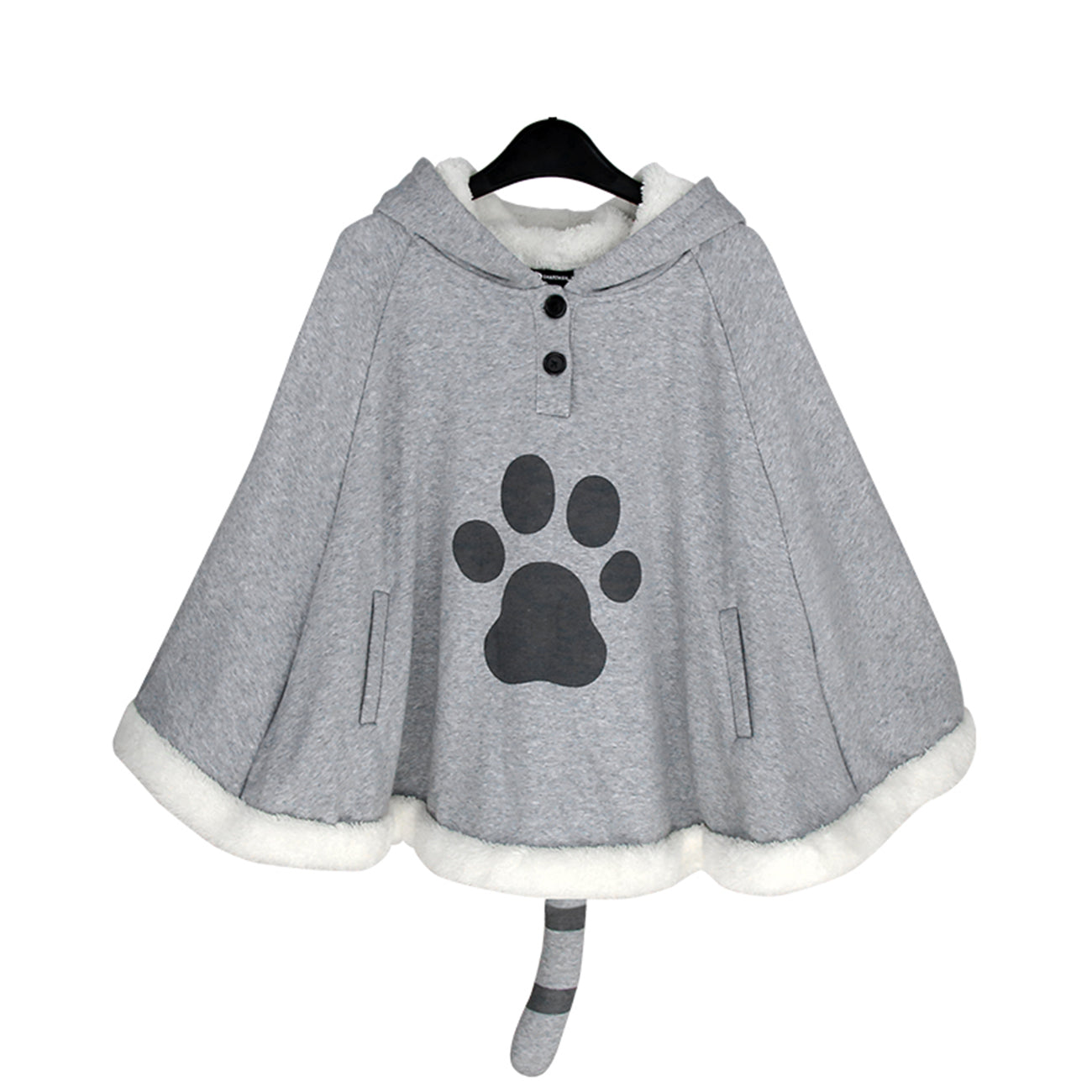 Capa con capucha de terciopelo Gris