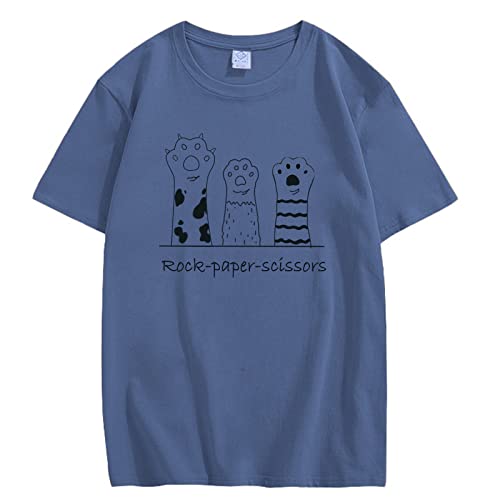 CORIRESHA Camiseta con gráfico de garra de gato divertida, cuello redondo, manga corta, verano, unisex, lindas camisetas