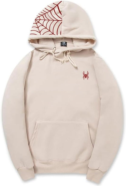 CORIRESHA Teen Y2K Spider Web Sudadera con capucha casual con cordón de manga larga de algodón para Halloween