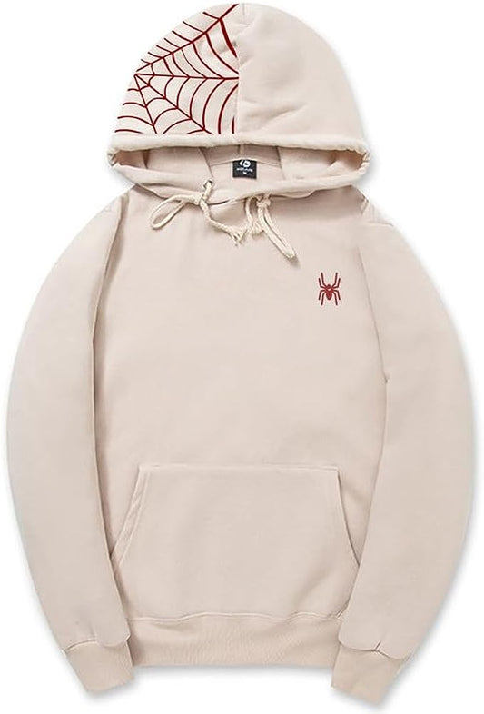 CORIRESHA Teen Y2K Spider Web Sudadera con capucha casual con cordón de manga larga de algodón para Halloween