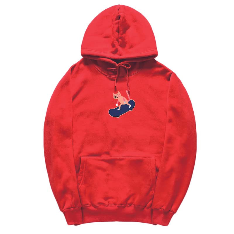 CORIRESHA Sudadera con capucha de algodón suave con diseño de gato de dibujos animados para adolescentes