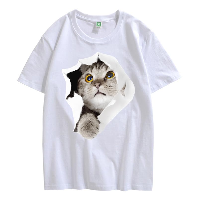 CORIRESHA Camiseta de algodón acogedora informal de manga corta con cuello redondo y cuello redondo para adolescente