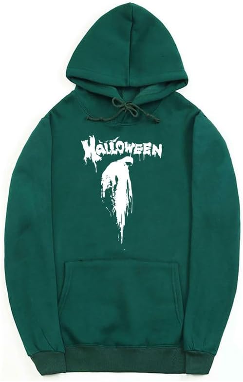 CORIRESHA Sudadera con capucha unisex con estampado de sangre informal de manga larga con cordón para Halloween