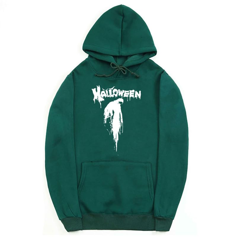 CORIRESHA Sudadera con capucha unisex con estampado de sangre informal de manga larga con cordón para Halloween