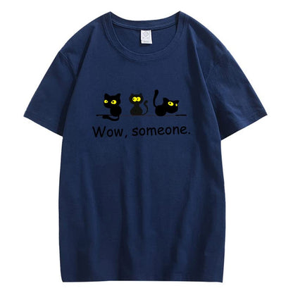 CORIRESHA Lindo Gato Negro Camisetas Amantes de los Animales Ropa Divertida Adolescentes