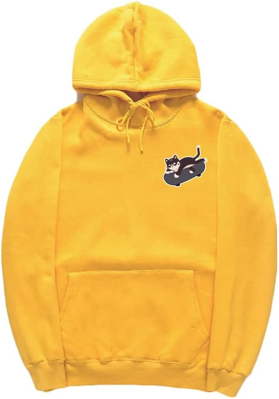 CORIRESHA Adolescentes Linda Sudadera con Capucha Monopatín Gato Casual Manga Larga Básica Sólida Sudadera