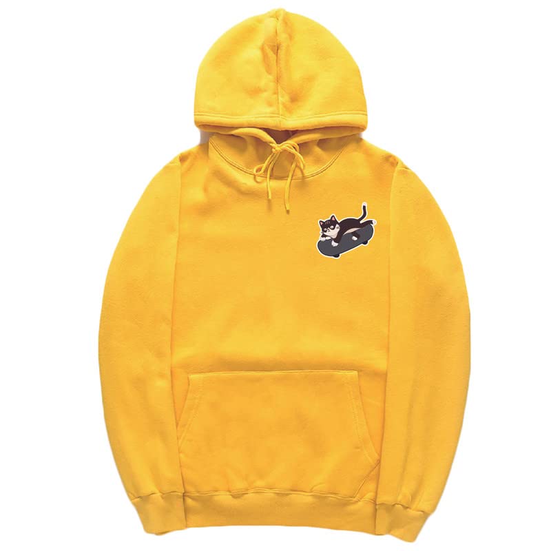 CORIRESHA Adolescentes Linda Sudadera con Capucha Monopatín Gato Casual Manga Larga Básica Sólida Sudadera