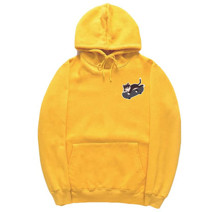 CORIRESHA Adolescentes Linda Sudadera con Capucha Monopatín Gato Casual Manga Larga Básica Sólida Sudadera