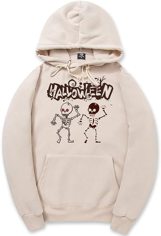 CORIRESHA Adolescente Halloween Esqueleto Sudadera con capucha Casual Cordón Y2K Estética Gótica Sudadera