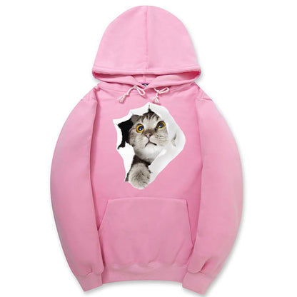 CORIRESHA Sudadera con capucha para amantes de los gatos, informal, de manga larga, con cordón, para adolescente, con bolsillo canguro