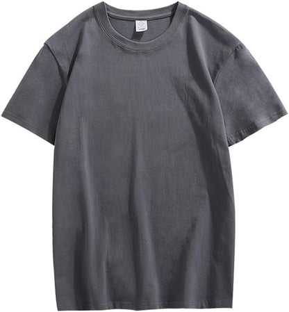CORIRESHA Camiseta holgada de verano de manga corta con cuello redondo y estampado de letras en la espalda unisex