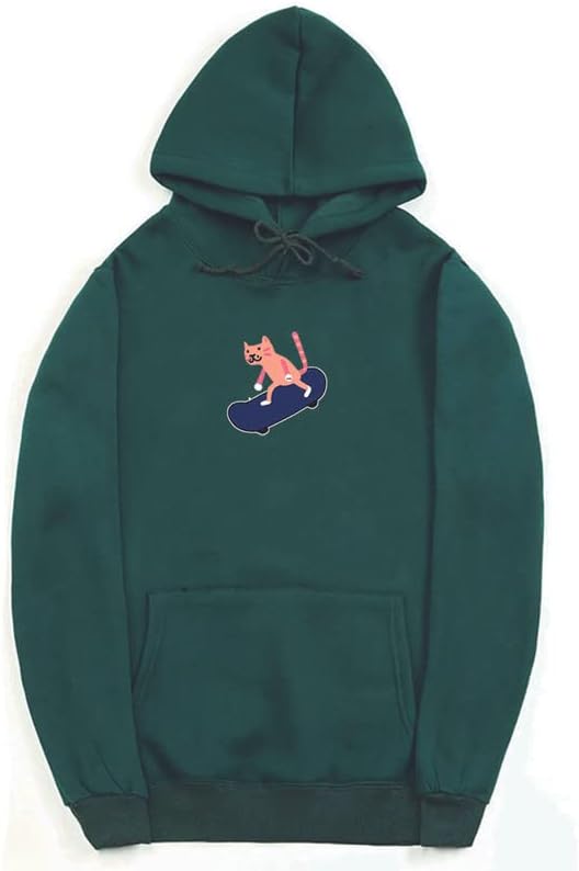 CORIRESHA Sudadera con capucha de algodón suave con diseño de gato de dibujos animados para adolescentes