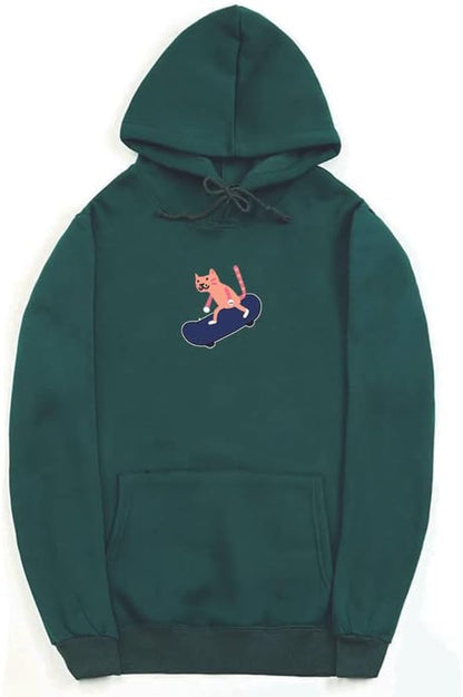 CORIRESHA Sudadera con capucha de algodón suave con diseño de gato de dibujos animados para adolescentes