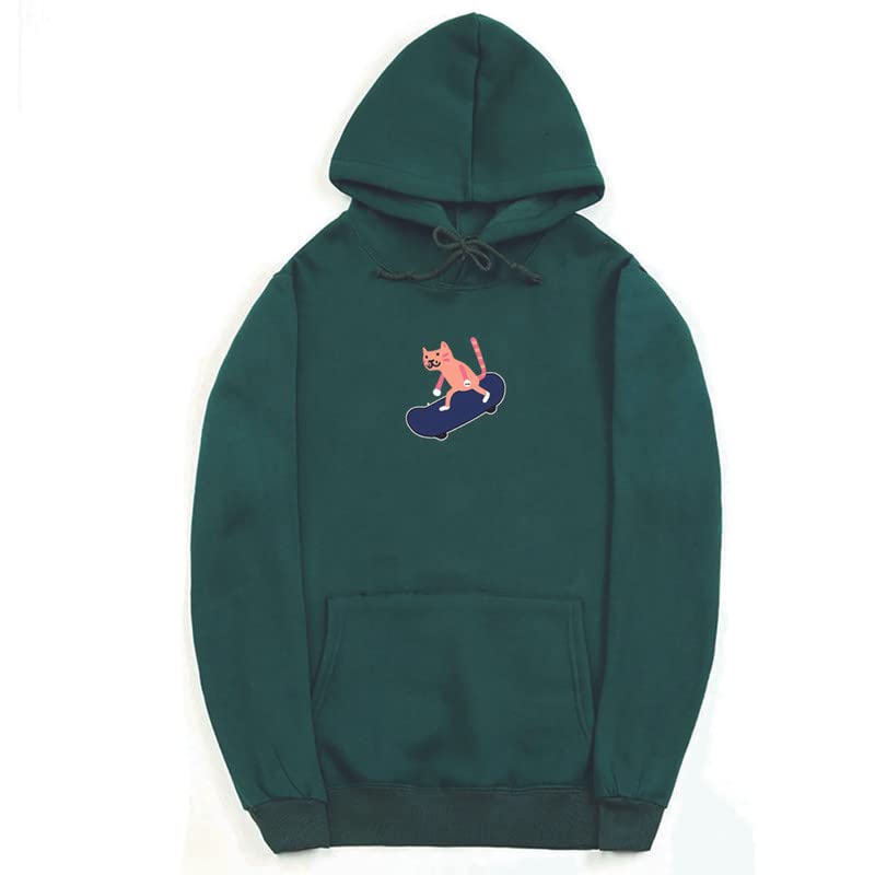 CORIRESHA Sudadera con capucha de algodón suave con diseño de gato de dibujos animados para adolescentes