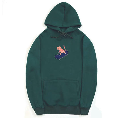 CORIRESHA Sudadera con capucha de algodón suave con diseño de gato de dibujos animados para adolescentes