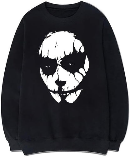 CORIRESHA Teen Halloween Joker Sweatshirt Crew Neck Long Sleeve Casual Gothic Pullover
