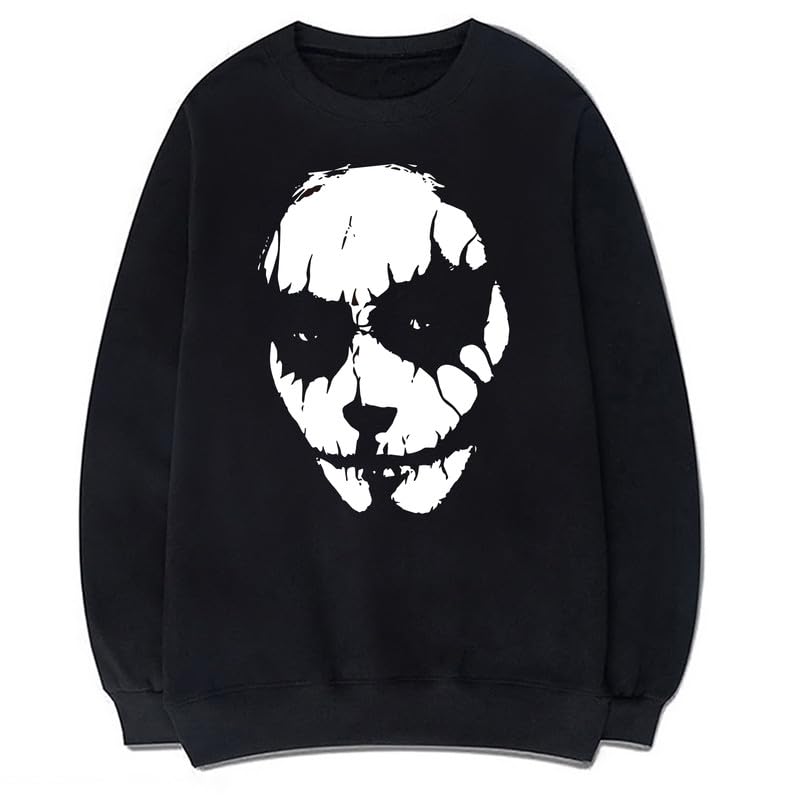 CORIRESHA Teen Halloween Joker Sweatshirt Crew Neck Long Sleeve Casual Gothic Pullover