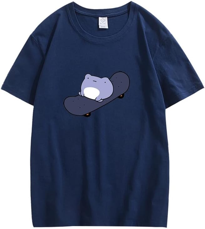CORIRESHA Camiseta básica de verano con cuello redondo y manga corta para mujer
