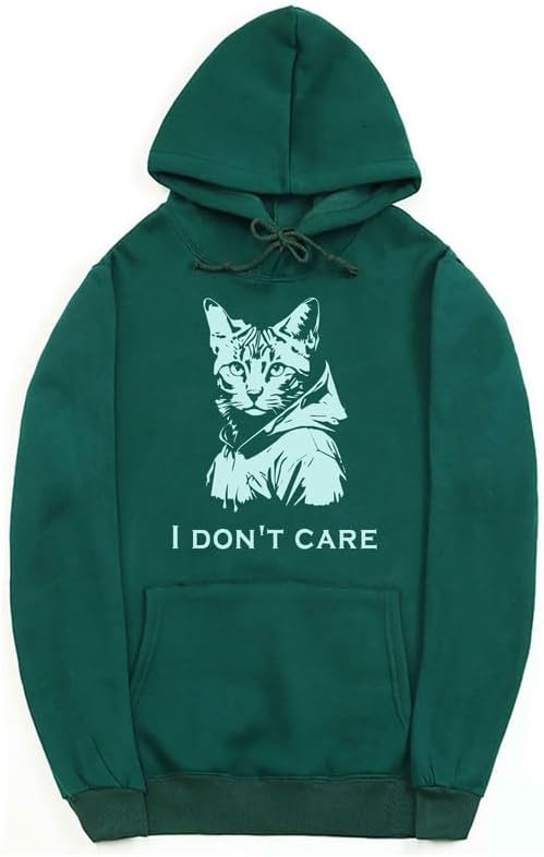CORIRESHA Sudadera con Capucha de Gato Lindo para Mujer Sudadera Informal de Manga Larga con cordón y Letras para Hombre