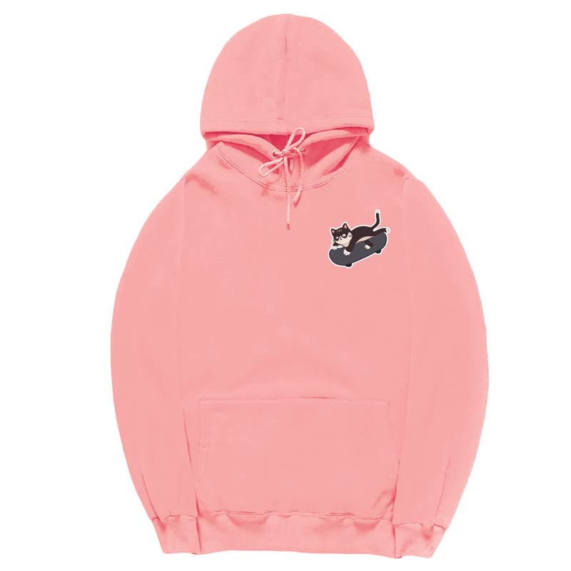 CORIRESHA Adolescentes Linda Sudadera con Capucha Monopatín Gato Casual Manga Larga Básica Sólida Sudadera