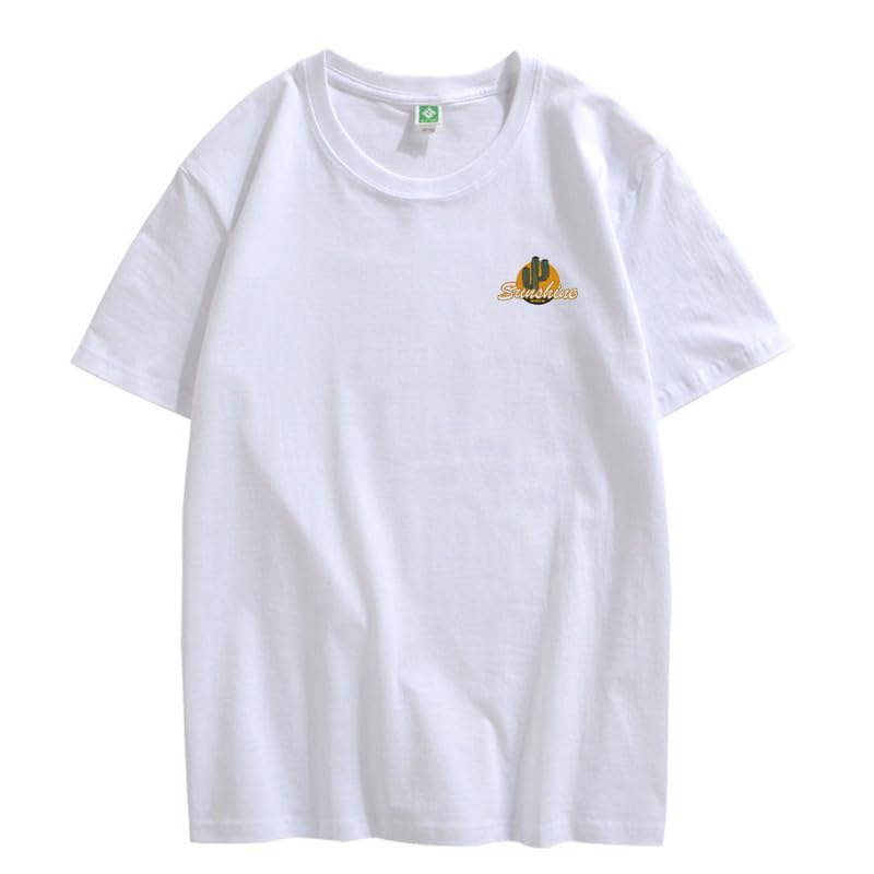 CORIRESHA Vintage Cactus Sunshine Graphic Crewneck Short Sleeves Casual Teen T-Shirts