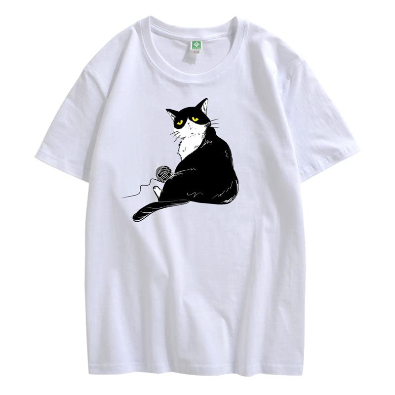 CORIRESHA Camiseta holgada de algodón con cuello redondo y manga corta para adolescente