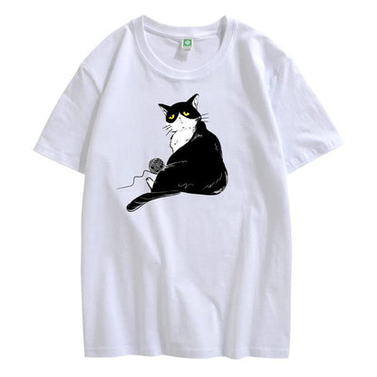 CORIRESHA Camiseta holgada de algodón con cuello redondo y manga corta para adolescente