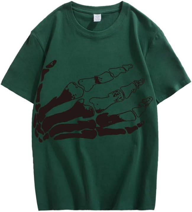 CORIRESHA Camiseta unisex de algodón con cuello redondo y manga corta para Halloween