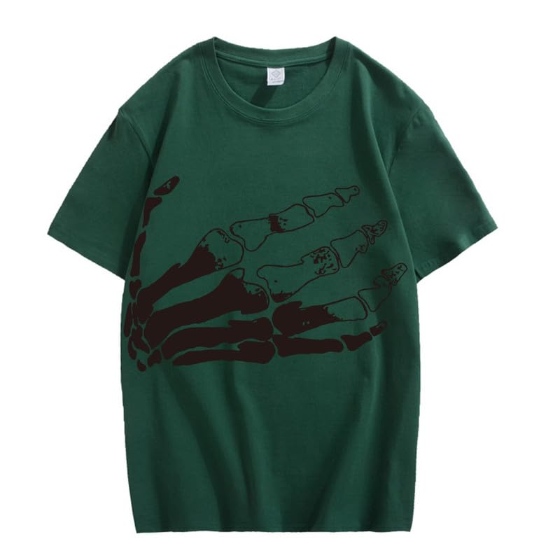 CORIRESHA Camiseta unisex de algodón con cuello redondo y manga corta para Halloween
